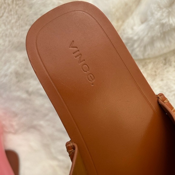 Vince Nico Tan leather slide sandals with Criss-Cross Straps Sz-8.5M. O - Picture 6 of 11